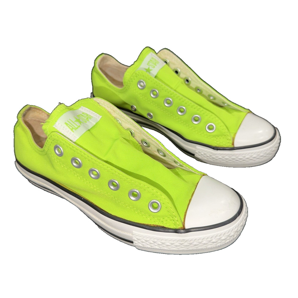Converse Neon Green Chuck Taylor Slip On Sneakers 7